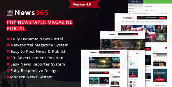 News365 v4.0 - PHP Newspaper Script Magazine Blog with Video Newspaper » Premium Scripts, Plugins & Mobile