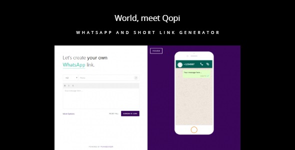 Qopi v2.1.0 - WhatsApp and Short Link Generator &raquo; Premium Scripts, Plugins &amp; Mobile