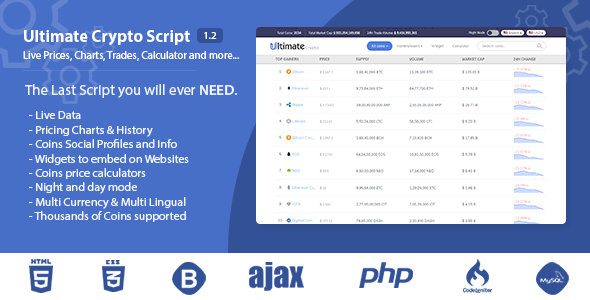 Ultimate Crypto Script 1.2 - Live Prices, Charts, Trades, Calculator and more &raquo; Premium Scripts, Plugins &amp; Mobile