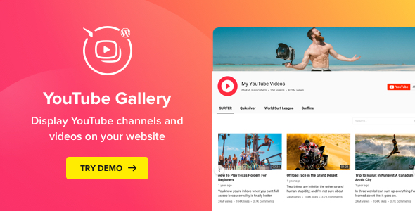 YouTube Plugin v3.0.1 ﾨC WordPress YouTube Gallery