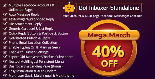 Bot Inboxer - Standalone v2.4.1 - Multi-account & Multi-page Messenger Chat Bot for Facebook - nulled &raquo; Premium Scripts, Plugins &amp; Mobile