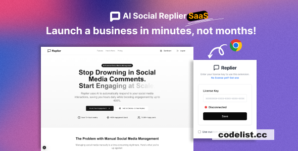 AI Social Replier SaaS v1.0 - GPT Response Generator » Premium Scripts, Plugins & Mobile