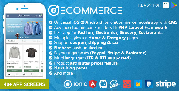 Ionic Ecommerce - Universal iOS & Android Ecommerce / Store Full Mobile App with Laravel CMS &raquo; Premium Scripts, Plugins &amp; Mobile