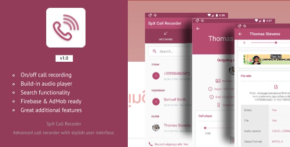 SpX Call Recorder - Advanced call recorder with helpful features and stylish user interface &raquo; Premium Scripts, Plugins &amp; Mobile