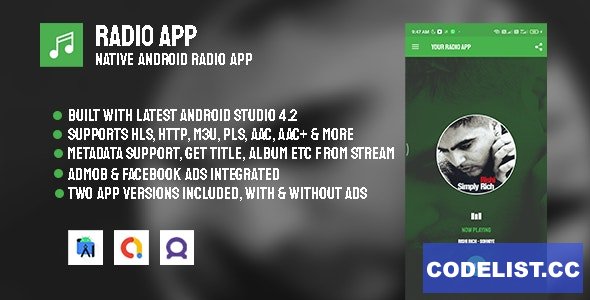 Radio App v3.0 - Native Android Radio App with AdMob &amp; Facebook Ads &raquo; Premium Scripts, Plugins &amp; Mobile