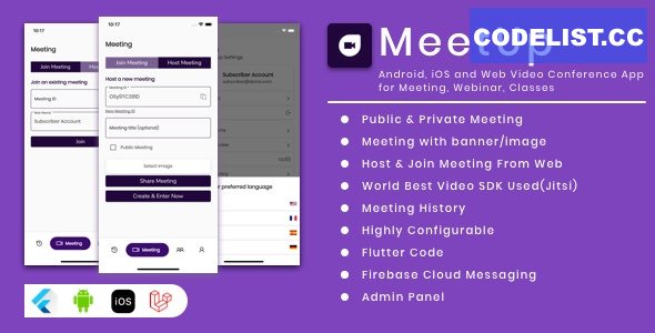 MeetUp v1.5 - Android, iOS and Web Video Conference App for Meeting, Webinar, Classes &raquo; Premium Scripts, Plugins &amp; Mobile