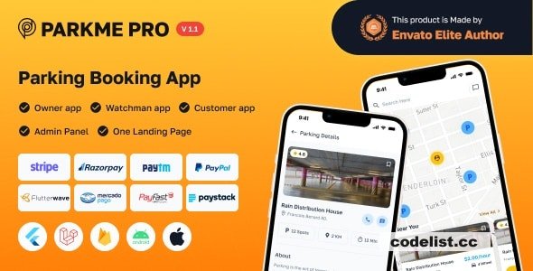 ParkMePRO v1.4 - Flutter Complete Car Parking App with Owner and WatchMan app » Premium Scripts, Plugins & Mobile