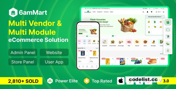 6amMart v3.2 - Multivendor Food, Grocery, eCommerce, Parcel, Pharmacy delivery app with Admin &amp; Website - nulled