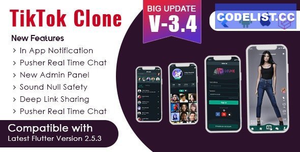 Flutter - TikTok Clone | Triller Clone &amp; Short Video Streaming Mobile App for Android &amp; iOS v3.4