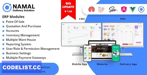 Namal v1.1.8 – 5 in 1 Ionic Delivery Solution with POS for Single &amp; Multiple Location Business Brand