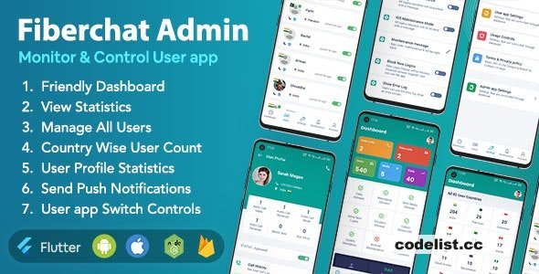 Fiberchat ADMIN App v1.0.14 - Control &amp; Monitor Fiberchat User Whatsapp Clone App