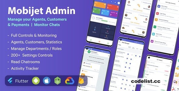 Mobijet ADMIN v1.0.2 - Manage &amp; Monitor Agents, Customer &amp; Payments | Android &amp; iOS Flutter app