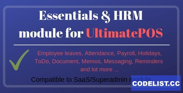 Essentials & HRM (Human resource management) v3.0 - Module for UltimatePOS
