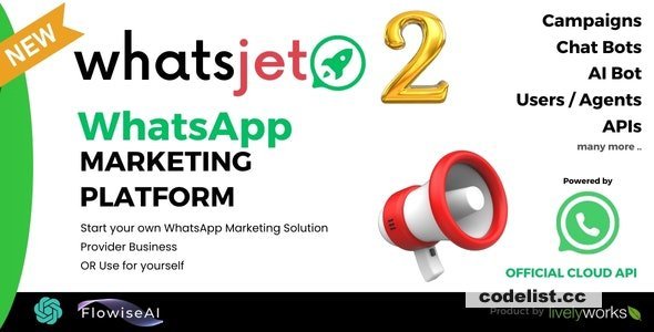 WhatsJet SaaS v2.8 - A WhatsApp Marketing Platform with Bulk Sending, Campaigns &amp; Chat Bots - nulled