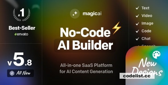 MagicAI v6.3.0 - OpenAI Content, Text, Image, Video, Chat, Voice, and Code Generator as SaaS