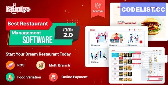 Khadyo Restaurant Software v2.0 - Online Food Ordering Website with POS