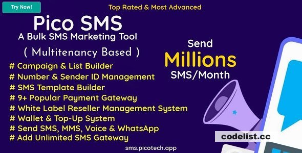 PicoSMS v5.10 - A Bulk SMS Marketing Tool - nulled
