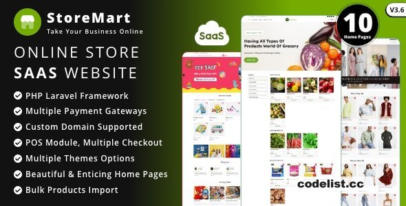 StoreMart SaaS v3.9 - Online Product Selling Business Website Builder - nulled