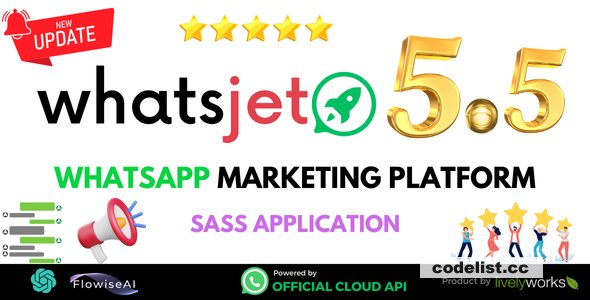 WhatsJet SaaS v5.5.1 - A WhatsApp Marketing Platform with Bulk Sending, Campaigns, Chat Bots &amp; CRM - nulled