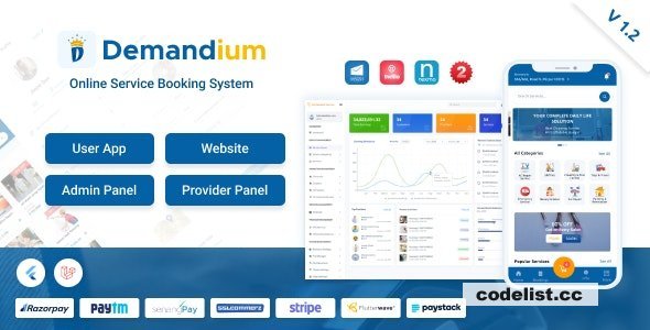 Demandium v2.1 - Multi Provider On Demand, Handyman, Home service App with admin panel - nulled
