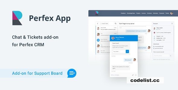 Perfex CRM Chat &amp; Tickets App for Support Board v1.1.3