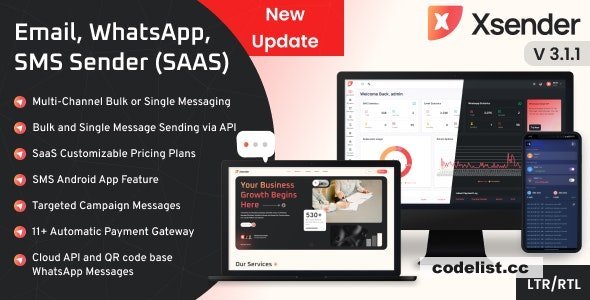 XSender v3.2.2 - Bulk Email, SMS and WhatsApp Messaging Application - nulled