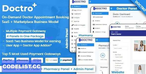 Doctro v6.0 - On-Demand Doctor Appointment Booking SaaS Marketplace Business Model - nulled