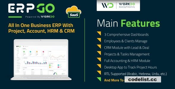 ERPGo SaaS v3.9 - All In One Business ERP With Project, Account, HRM &amp; CRM - nulled