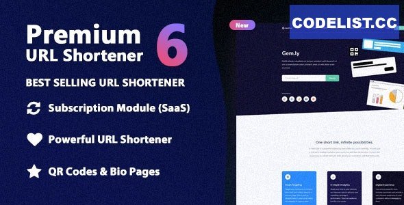 Premium URL Shortener v6.8.2 - Link Shortener, Bio Pages &amp; QR Codes - nulled