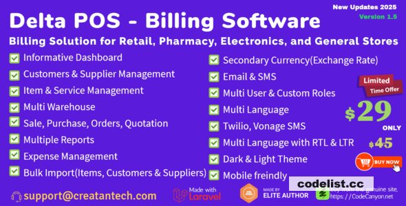 Delta v1.5 - Invoicing, POS, Billing &amp; Inventory Management System with GST &amp; CRM