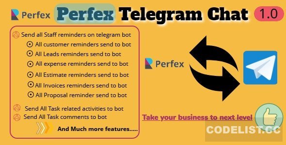 Perfex CRM and TelegramBot Chat Module v1.0