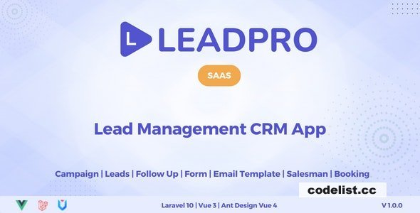 LeadPro SAAS v1.0.1 - Lead &amp; Call Center Management CRM