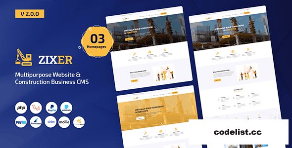 Zixer v2.0.0 - Multipurpose Website &amp; Construction Business Company CMS