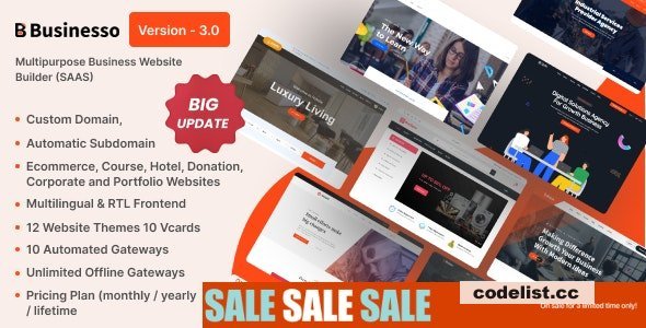 Businesso v3.2 - Business Website Builder SAAS (Multitenancy) - nulled
