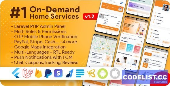 On-Demand Home Services, Business Listing, Handyman Booking with Admin Panel v3.1.0 - nulled