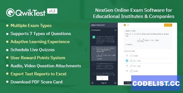 QwikTest v1.3.0 - NexGen Online Exam &amp; Quiz Software