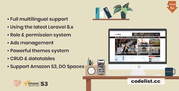 LaraMag v7.4.0 - Laravel News &amp; Magazine Multilingual System - nulled