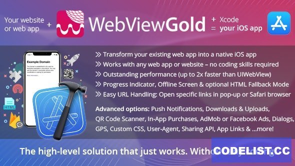 WebViewGold for iOS v11.5 – WebView URL/HTML to iOS app + Push, URL Handling, APIs & much more! - nulled
