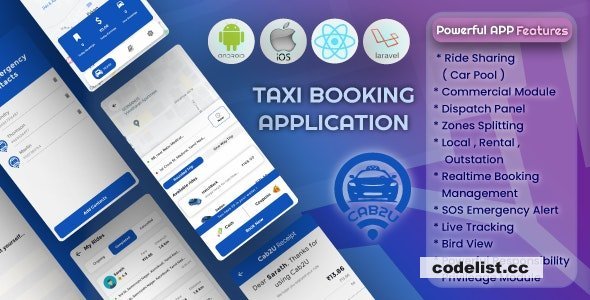 Cab2u v1.1.0 - Taxi Solution Android &amp; IOS + Admin Panel + Dispatch Panel