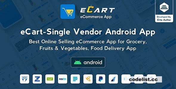 eCart v5.0.0 - Grocery, Food Delivery, Fruits &amp; Vegetable store, Full Android Ecommerce App