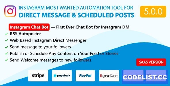 DM Pilot v5.0.0 - Instagram Chat Bot, Web Direct Messenger &amp; Scheduled Posts - nulled