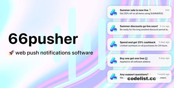 66pusher v13.0.0 - Web push notifications - nulled