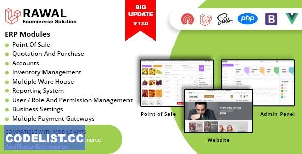 Rawal v1.1.9 - All in One Laravel Ecommerce Solution with POS for Single &amp; Multiple Location Business Brand - nulled