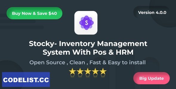 Stocky v4.0.0 - Ultimate Inventory Management System with Pos &amp; HRM