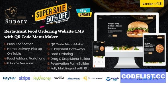 Superv v1.3 - Restaurant Website Management with QR Code Menu &amp; Food Order