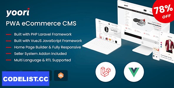 YOORI v1.2.0 - Laravel Vue Multi-Vendor PWA eCommerce CMS