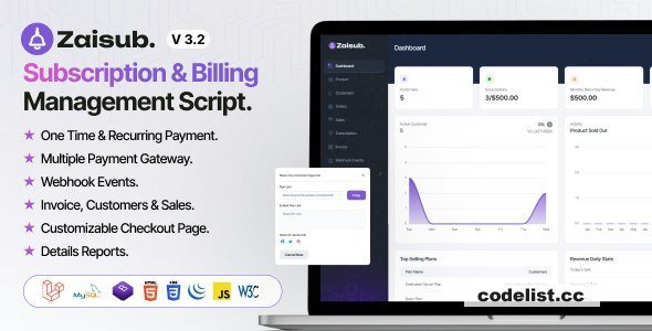 Zaisub v3.2 - Subscription &amp; Billing Management Laravel Script - nulled