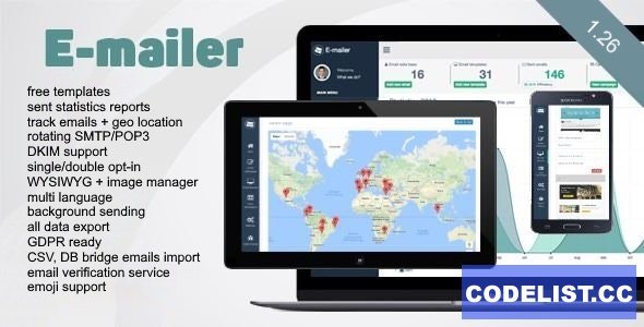E-mailer v1.26 - Newsletter &amp; Mailing System with Analytics + GEO location