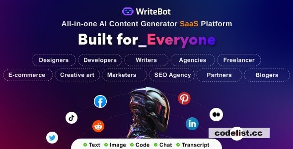 WriteBot v1.7.0 - AI Content Generator SaaS Platform