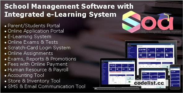 SOA v7.0 - School Management Software with Integrated E-Learning System